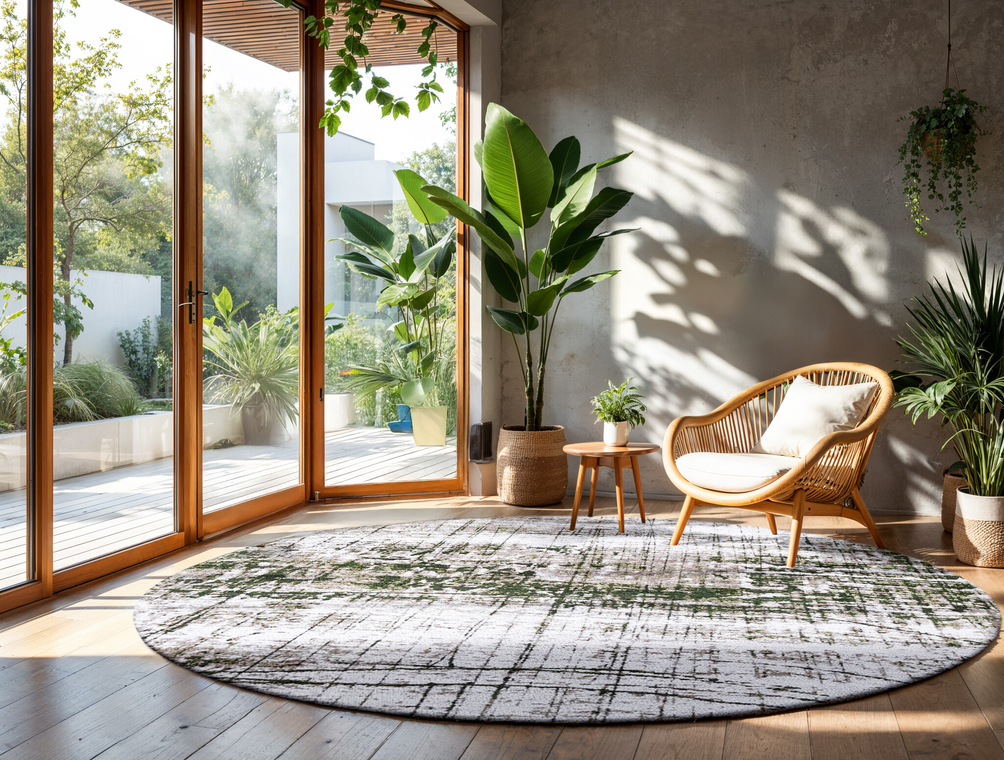 Eco-Friendly Green Round Rug | Size: Ø 240 cm