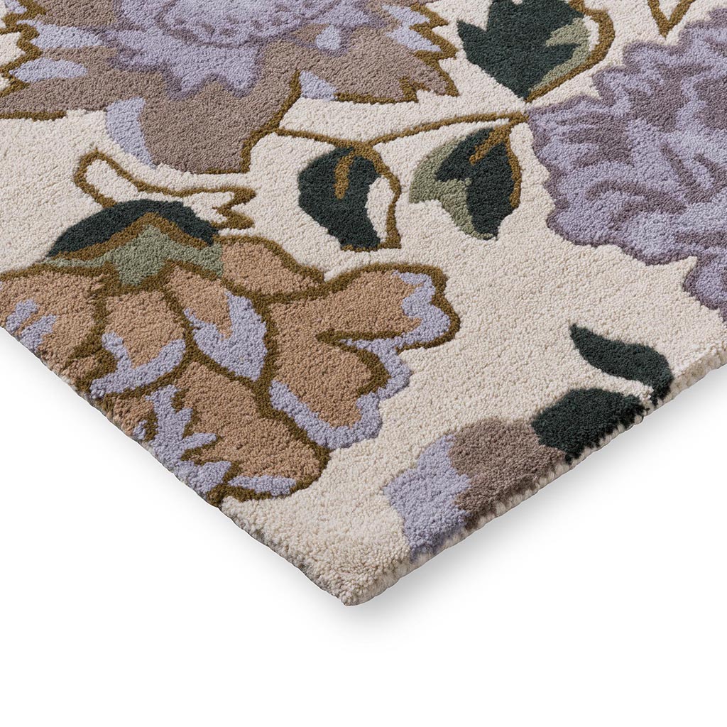 Botanical Floral Heather Purple Rug | Size: 140 x 200 cm