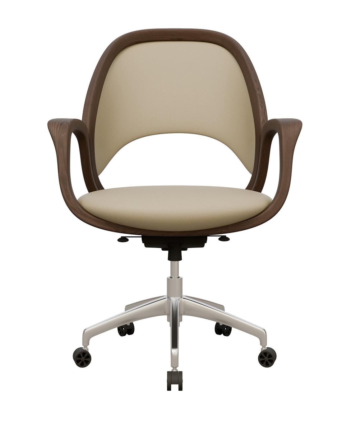 Agatha Taupe Italian Swivel Office Chair