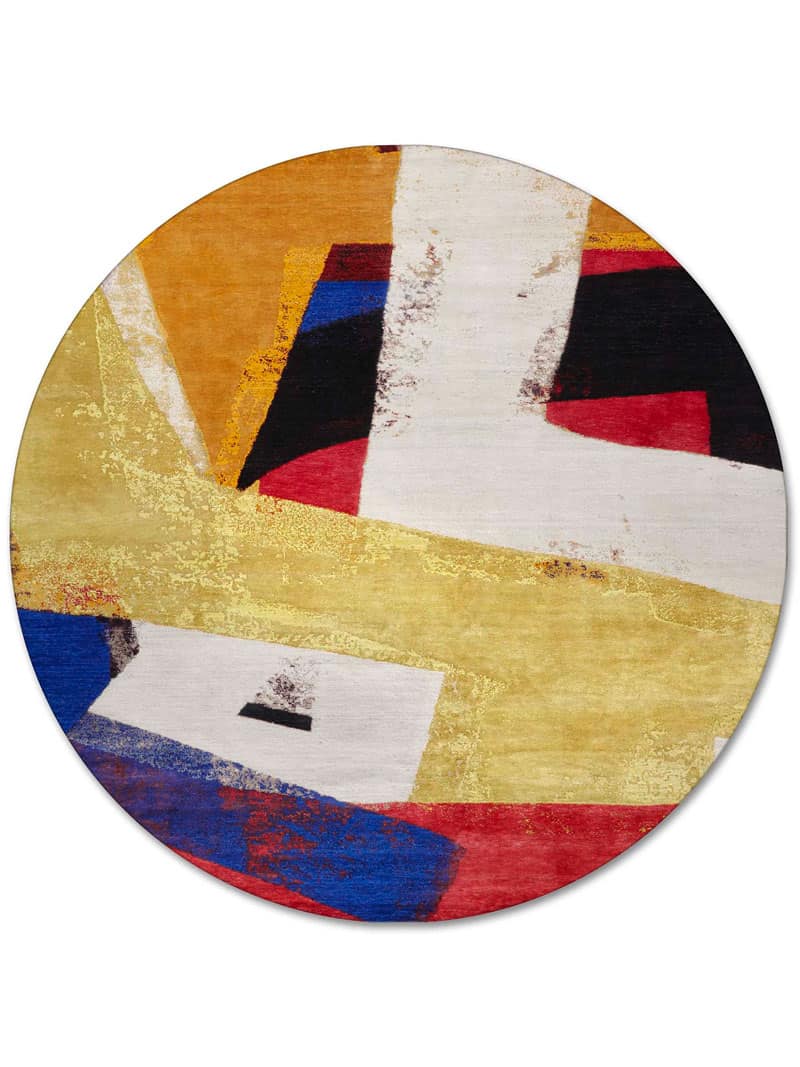 Round Original Hand-Woven Exquisite Rug