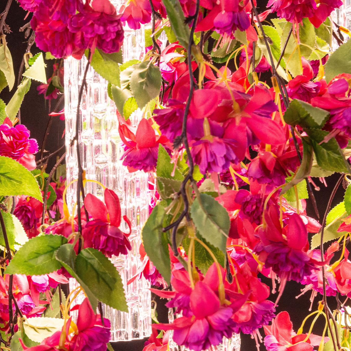 Pink Cascade Square Chandelier