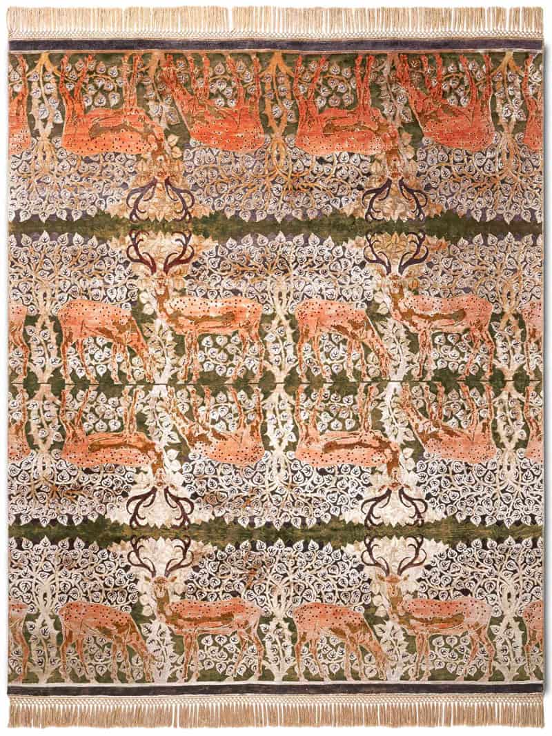 Deer Hand-Woven Exquisite Rug | Size: 365 x 457 cm