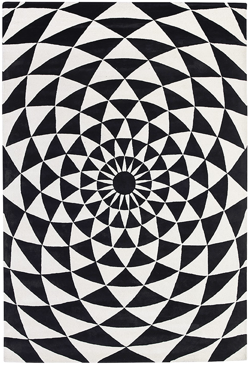 Black & White Round Premium Rug