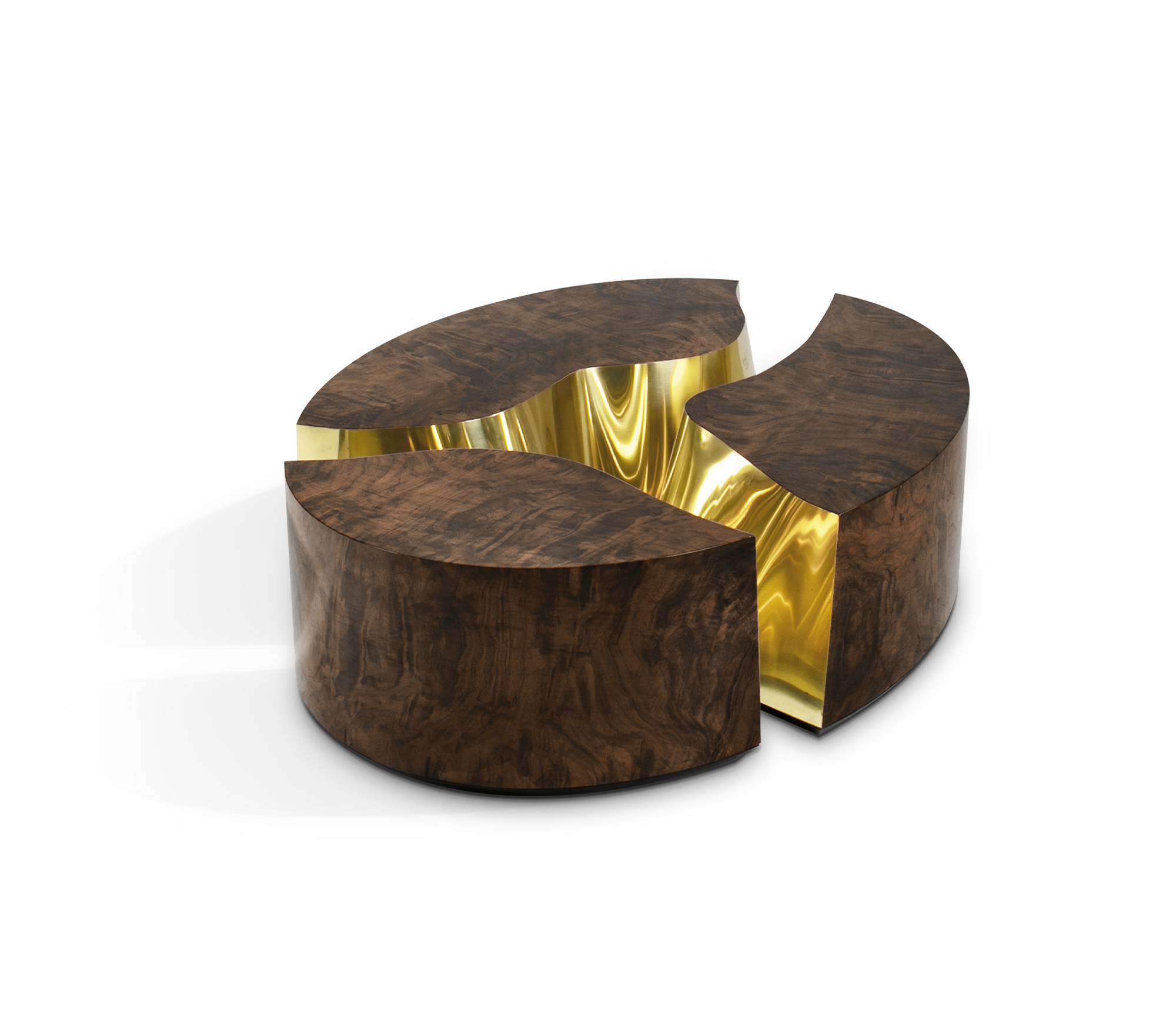 Oval Walnut Designer Coffee Table