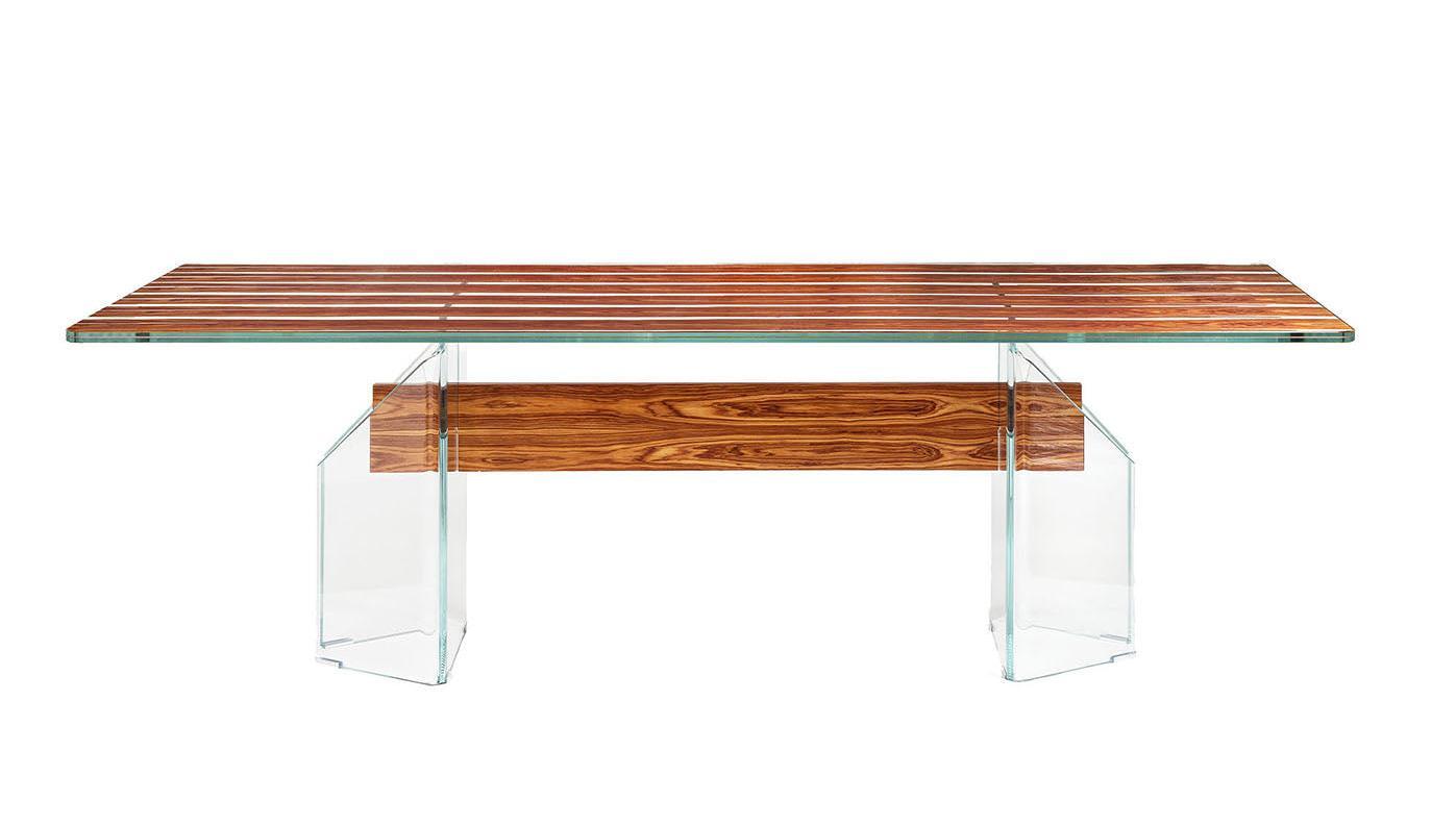 Parigi Wood and Glass Dining Table