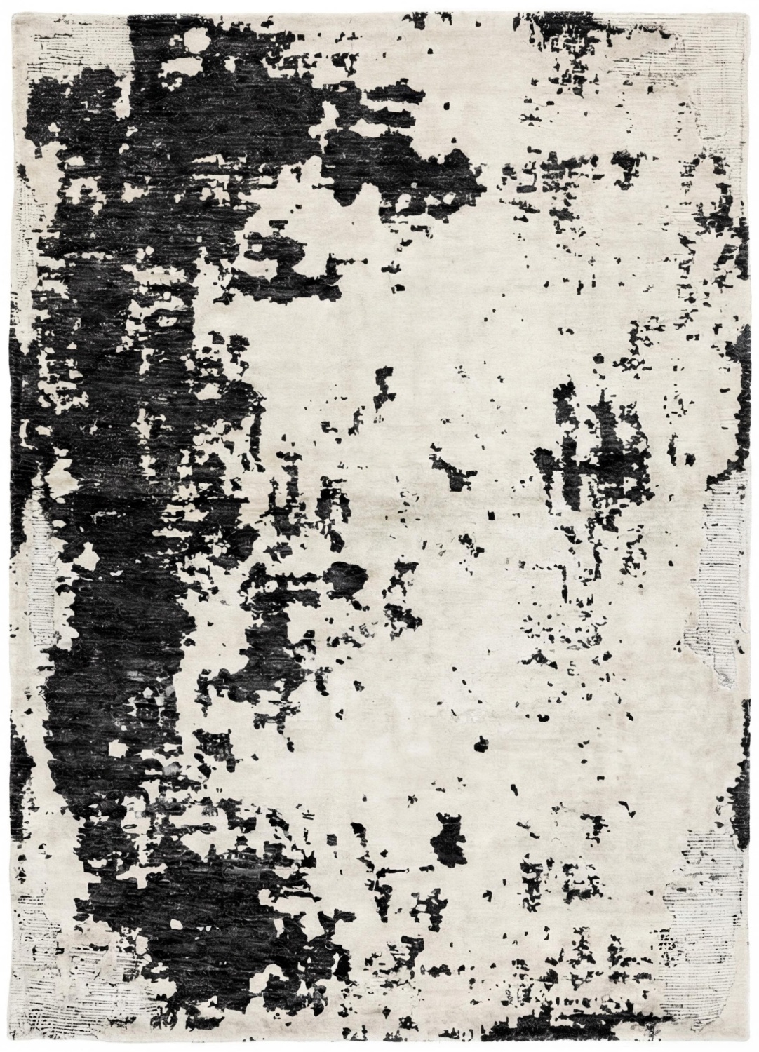 Monochrome Weathered Canvas Hand-Knotted Rug