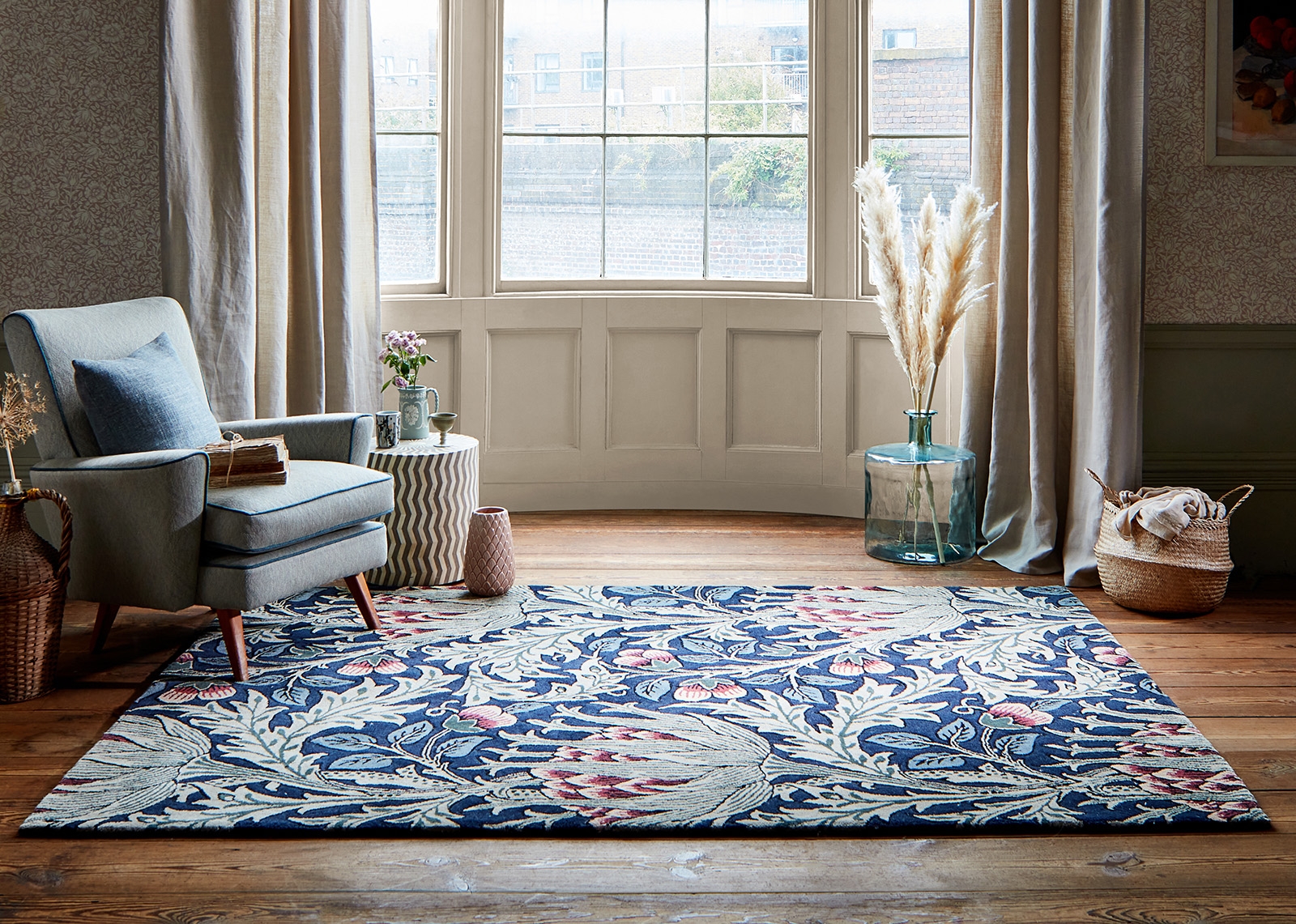 Artichoke Handwoven Blue Rug