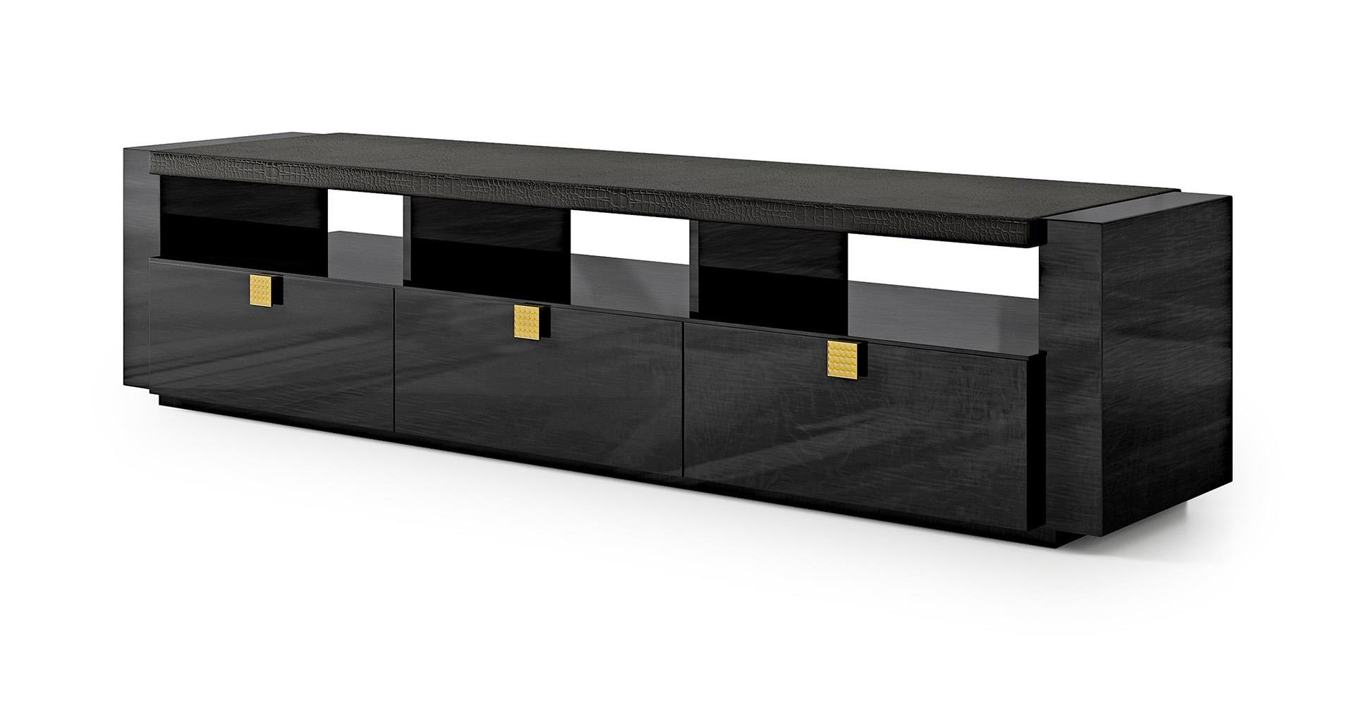 Crafted Italian TV Unit with Leather Surface