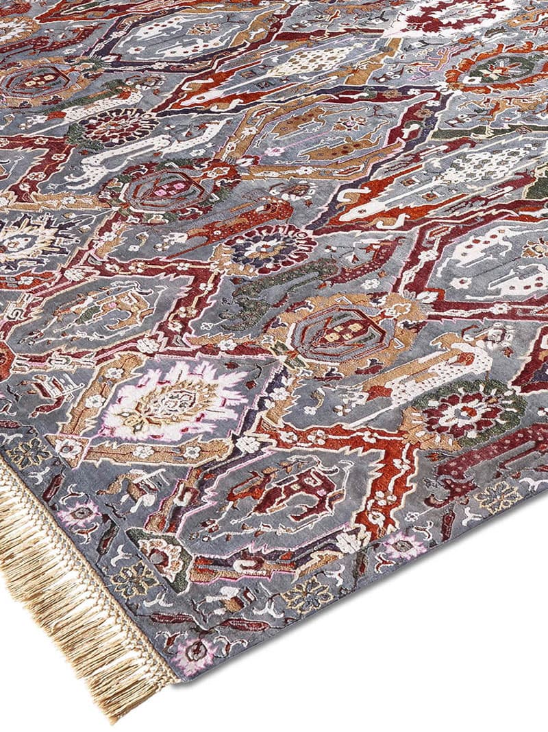 KavaBagh Charcoal Wool & Silk Rug