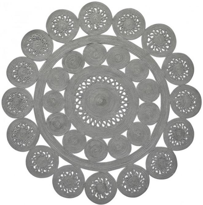 Braided Black Round Rug