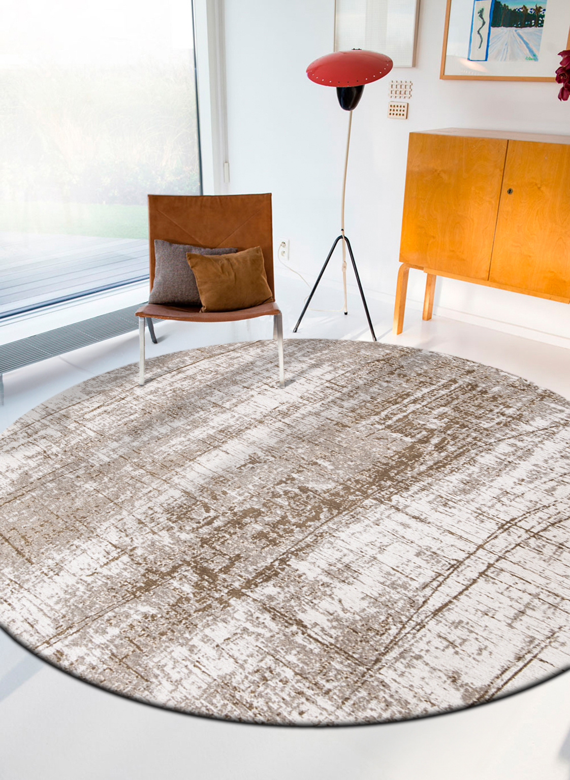 Urban Grey Textured Rug | Size: Ø 140 cm