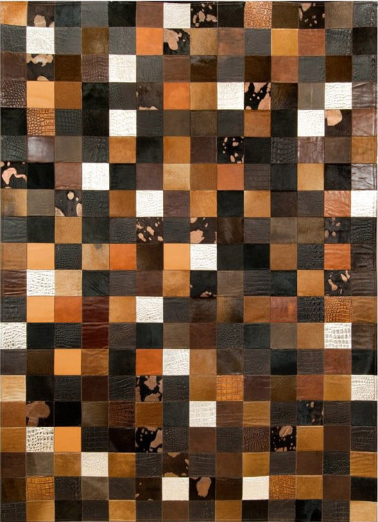 Mosaic Brown Luxury Cowhide Rug