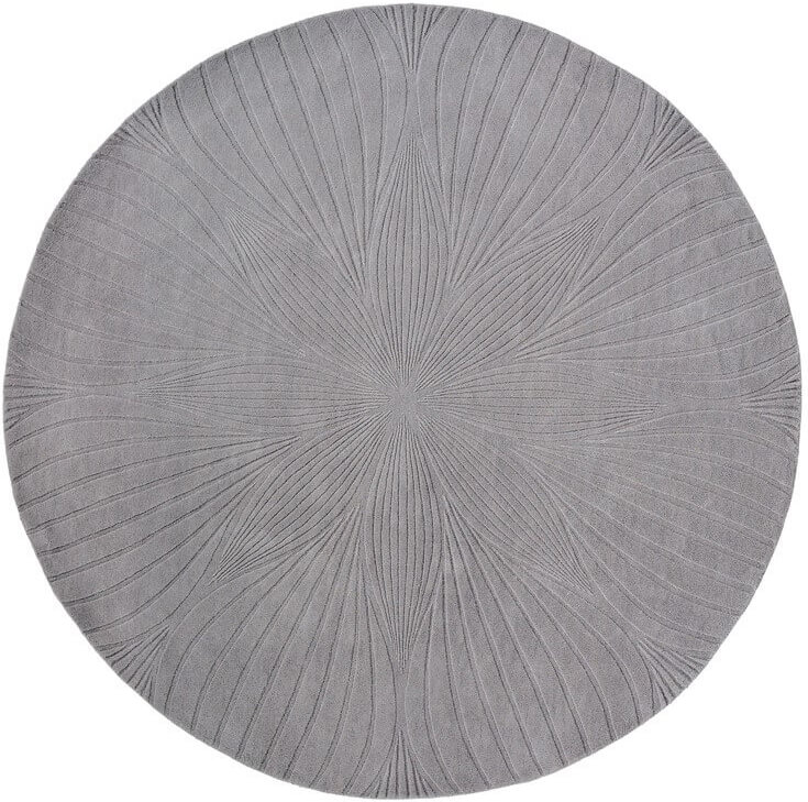 Grey Wool Round Hand Made Rug