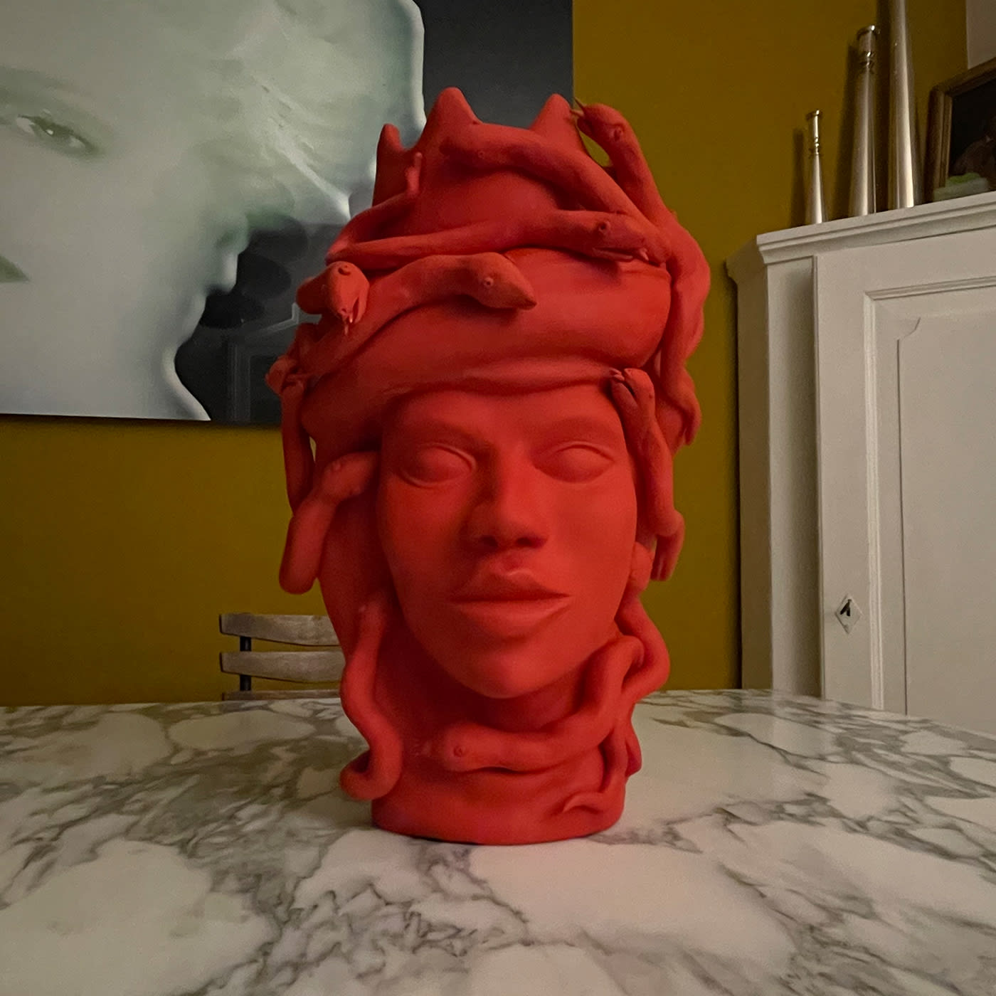 Red Moor's Head Italian Handmade Art Piece