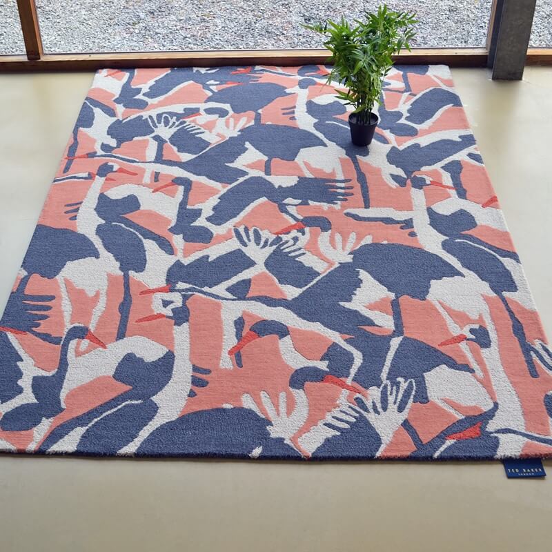 Cranes Pink 57002 Rug by Ted Baker | Size: 200 x 280 cm