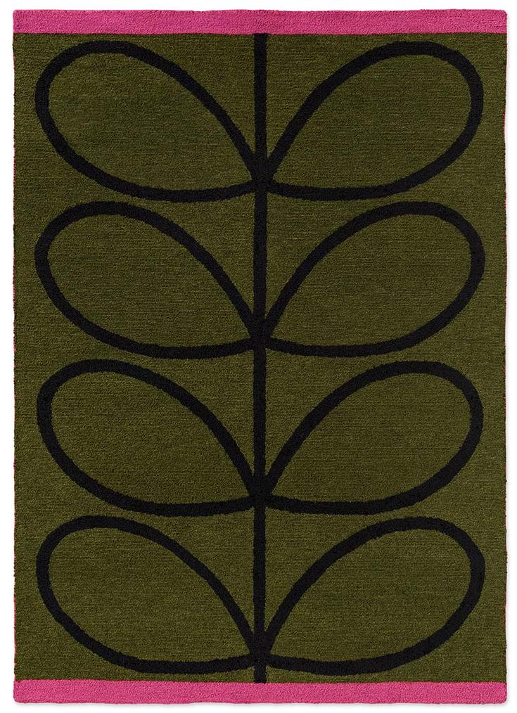 Linear Branch Olive Outdoor Rug | Size: 200 x 280 cm