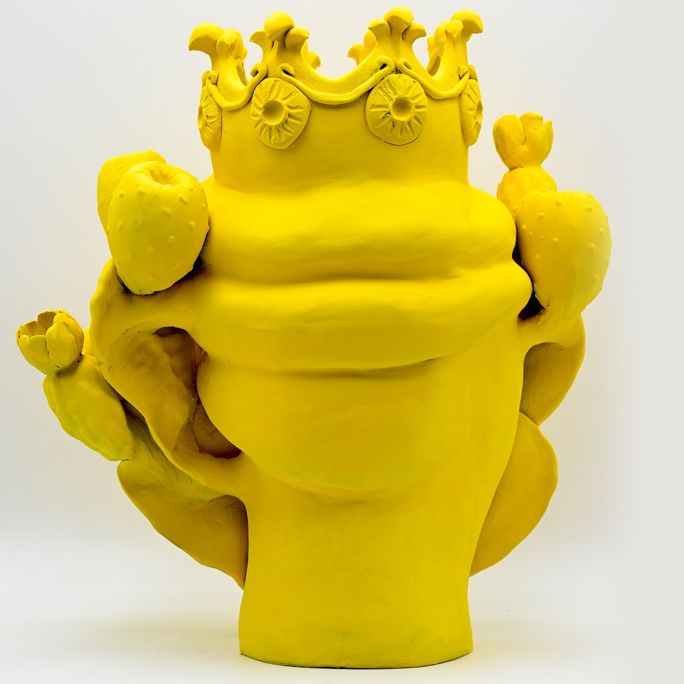Yellow Matte Finish Moor's Head Sculpture