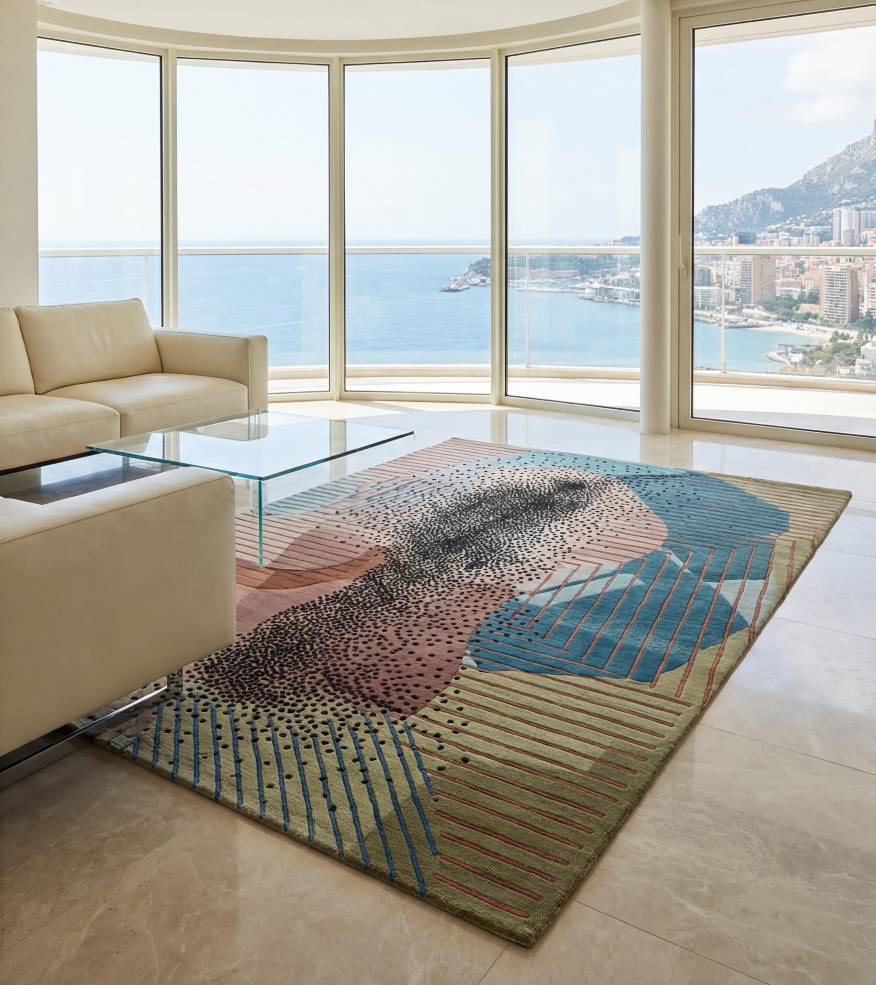 Textured Figure Luxury Rug
