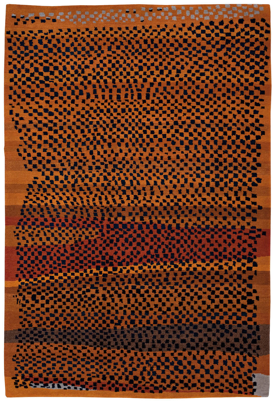 Vintage Checkered Brown Luxury Rug | Size: 200 x 300 cm