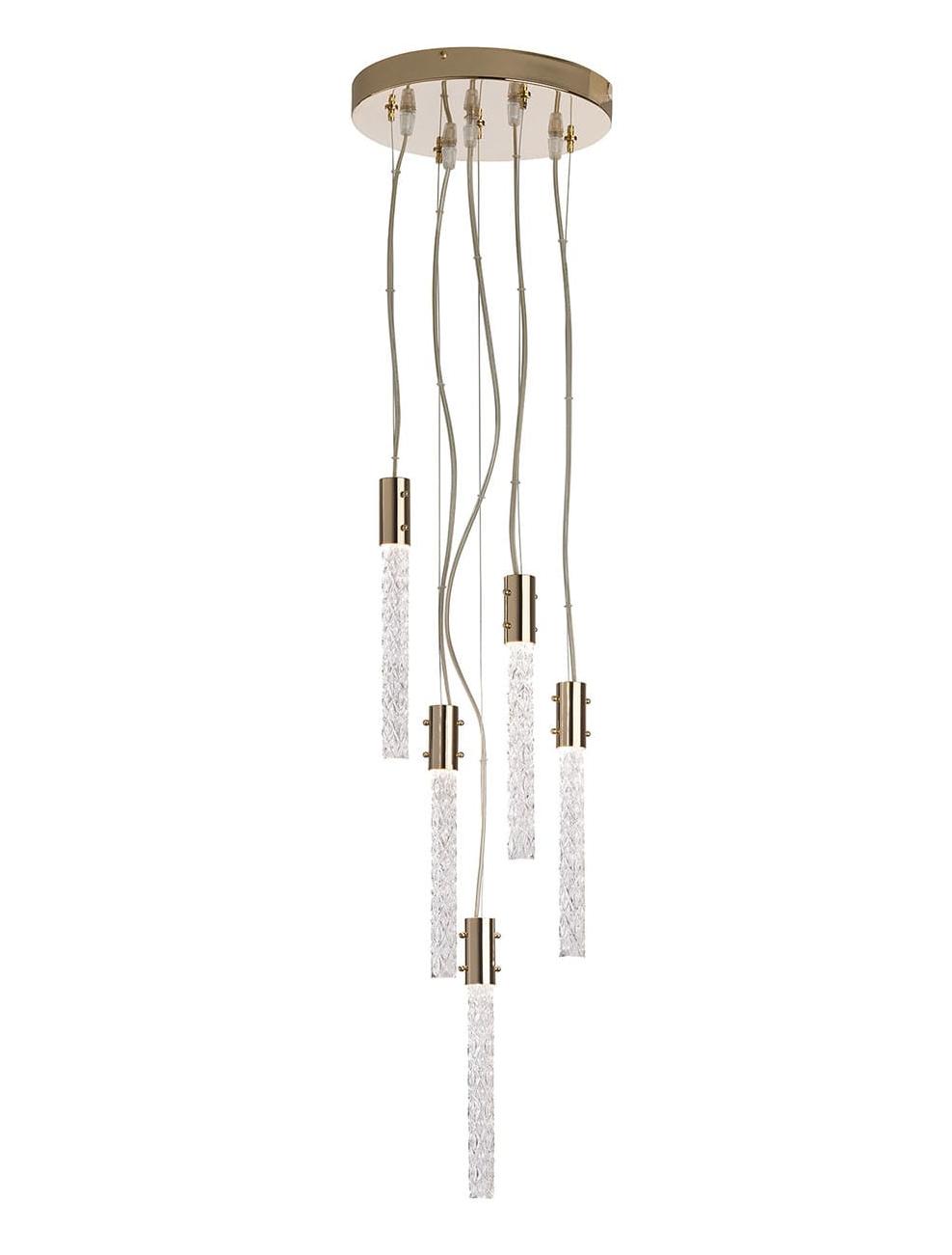 Gold Crystal Rhombus Pendant Light