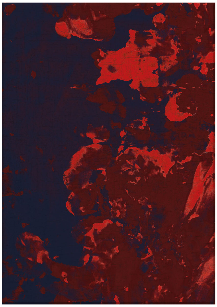 Late Shower Chinese Red Jacquard Belgian Rug
