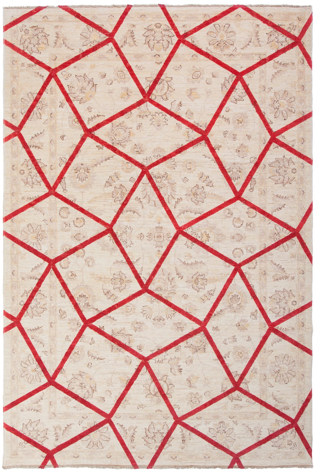 Double Layer Red Wool Rug