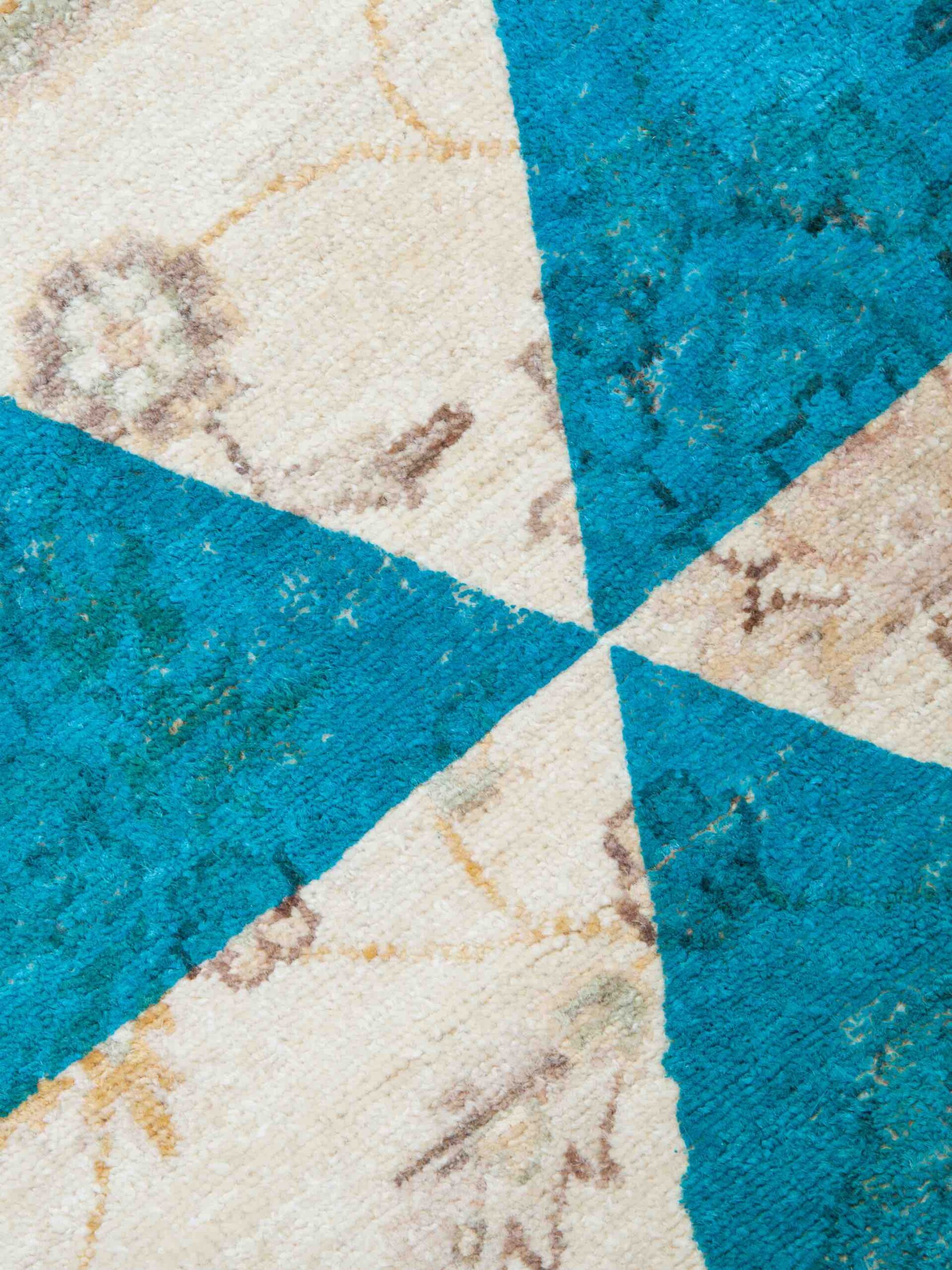 Double Layer Blue Wool Rug