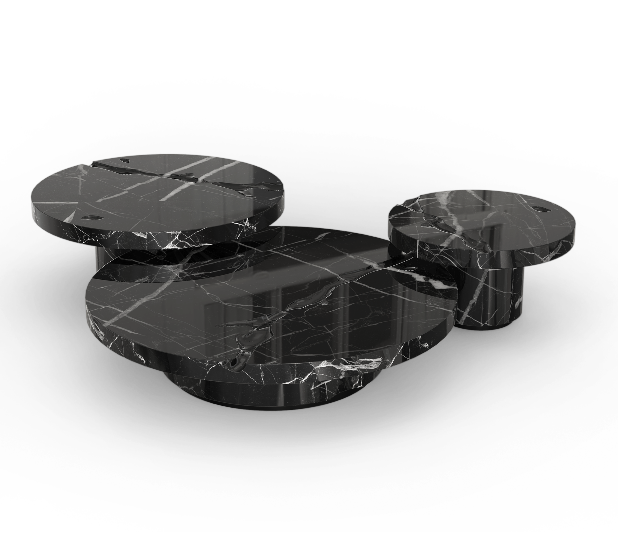 Nero Marquina 3-Piece Coffee Table Set