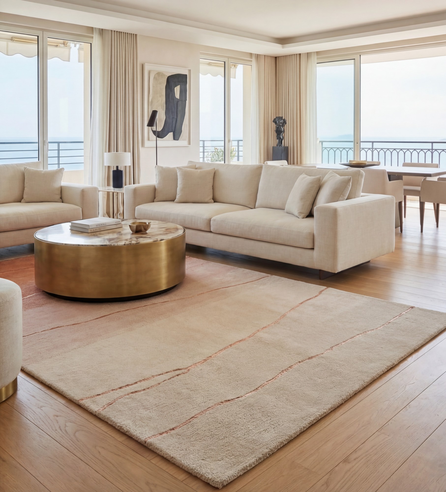 Horizon Gradient Rose Handwoven Rug