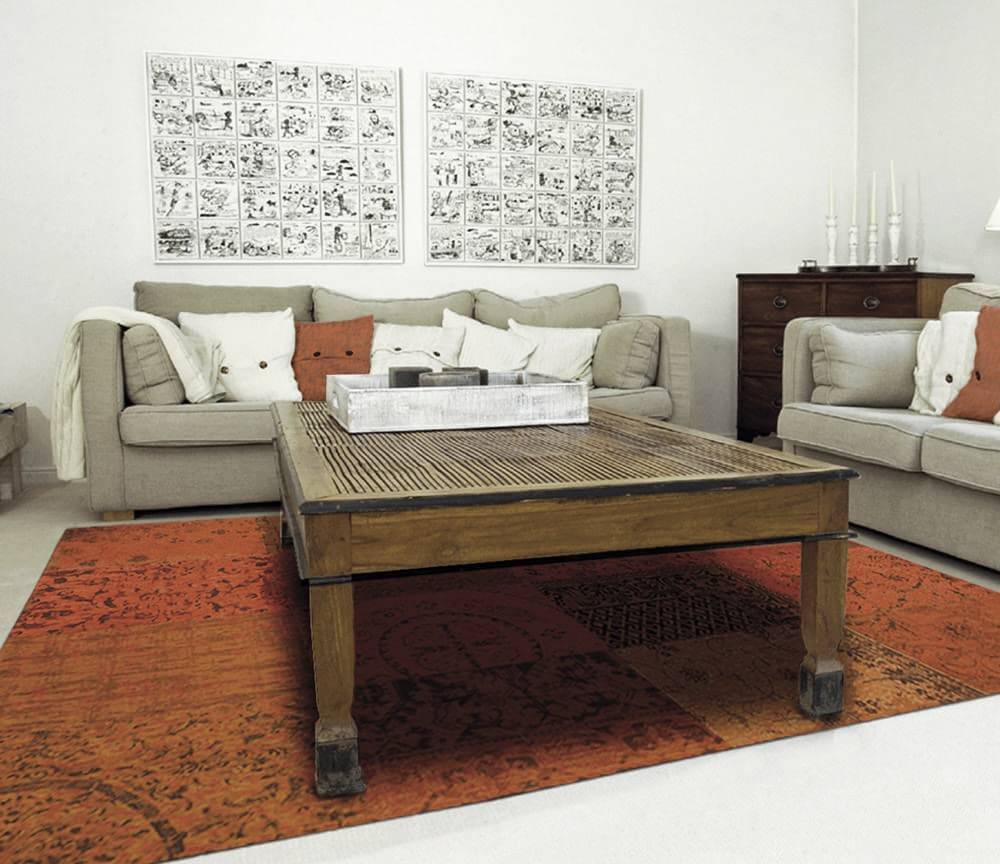 Patchwork Rug Multi Orange | Size: 230 x 330 cm