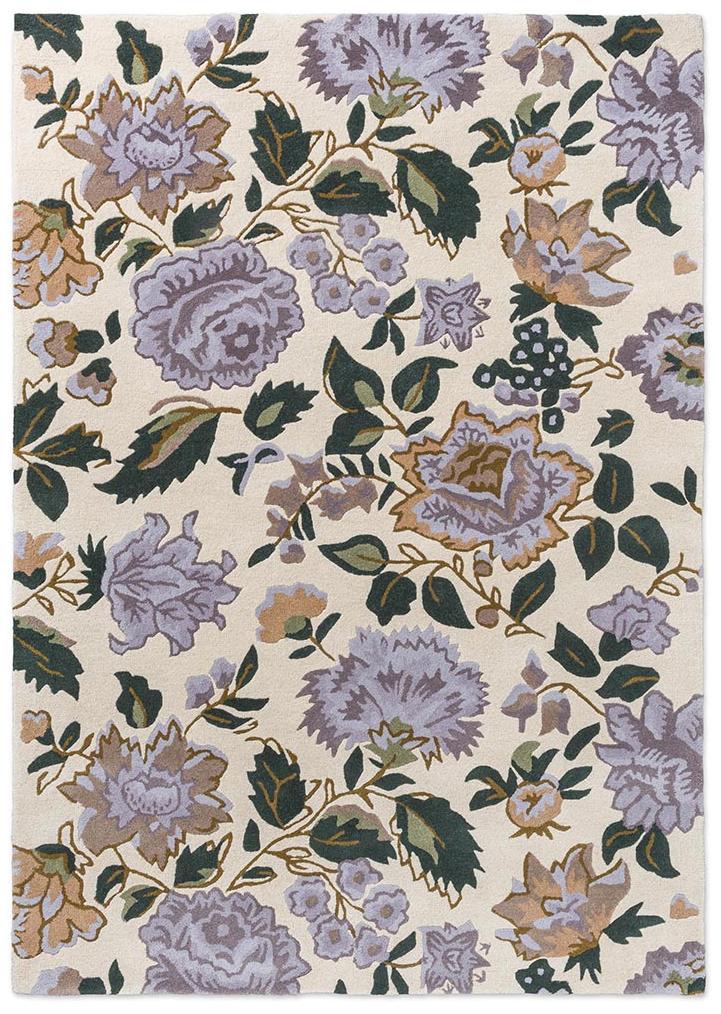 Botanical Floral Heather Purple Rug | Size: 140 x 200 cm