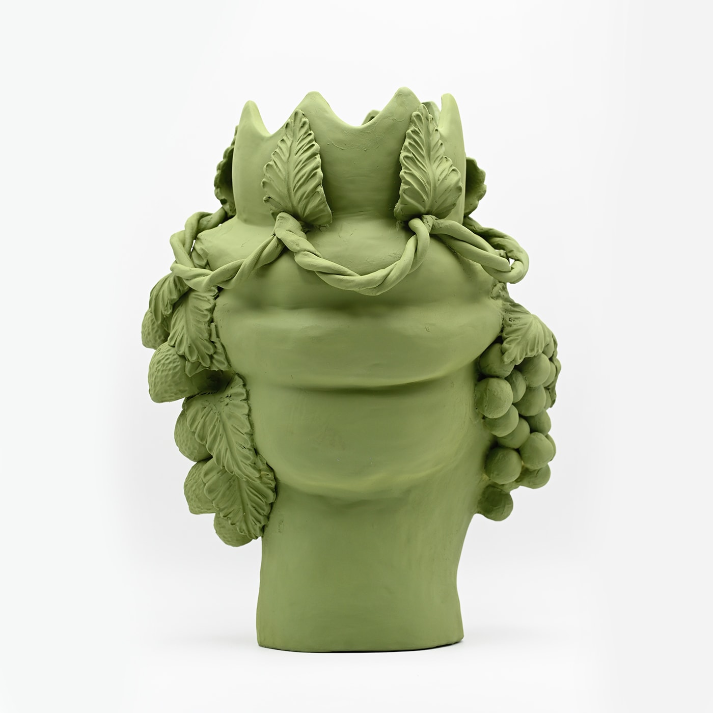 Green Matte Moor's Head Art Piece