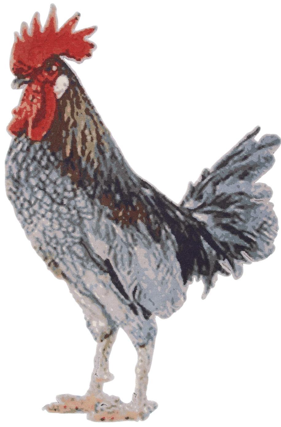 Rooster Wool Rug | Size: 122 x 188 cm