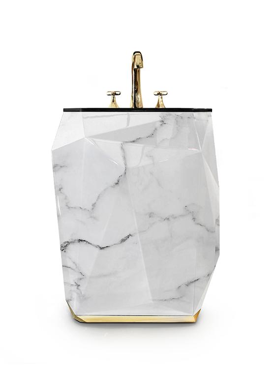 Jewel Faux Marble Luxe Pedestal Basin