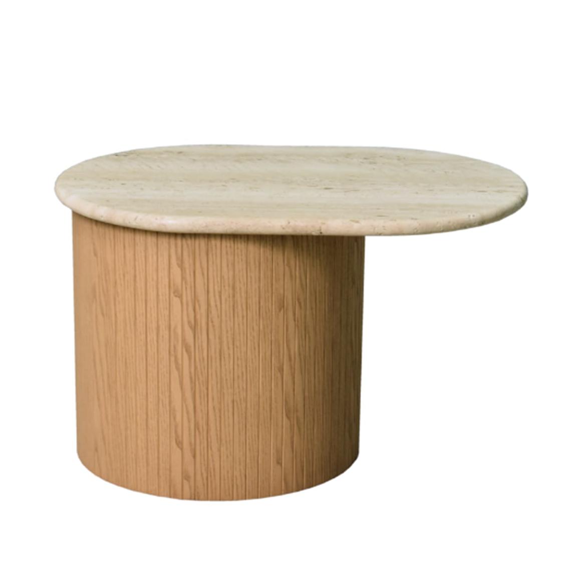 Bitta Natural Marble Top Handcrafted Side Table