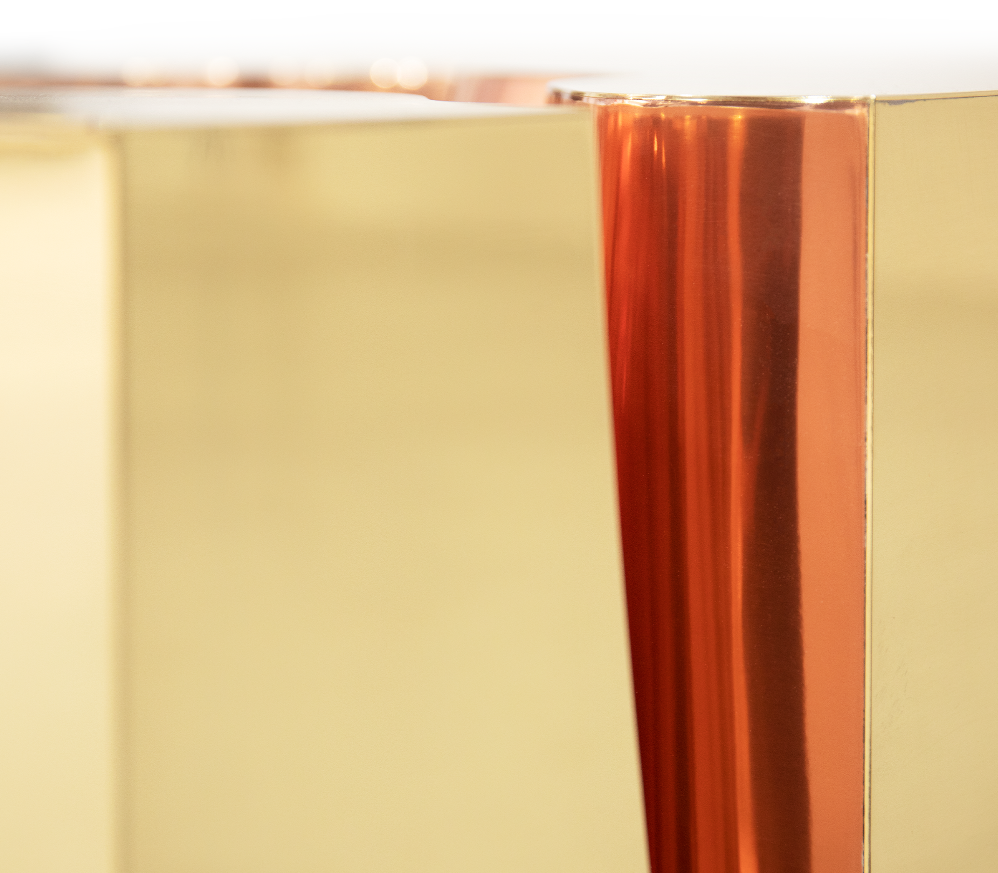 Gold Copper Designer Coffee Table
