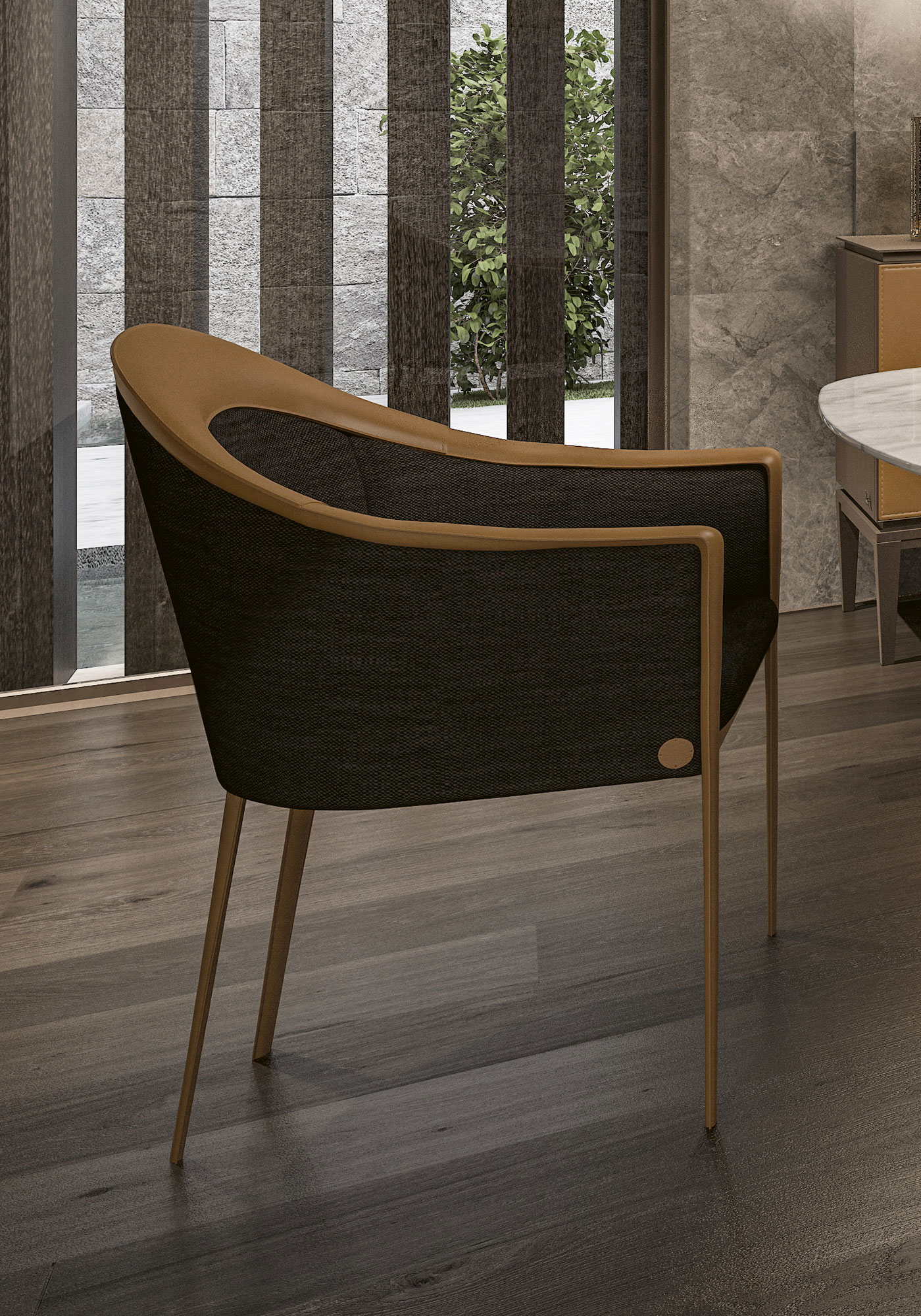 Refined Chair with Armrests