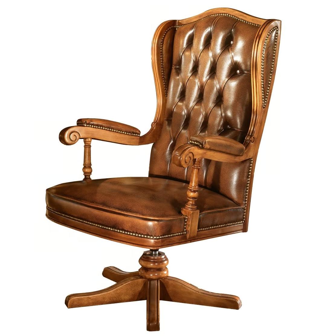 Luxury Swivel Leather Armchair