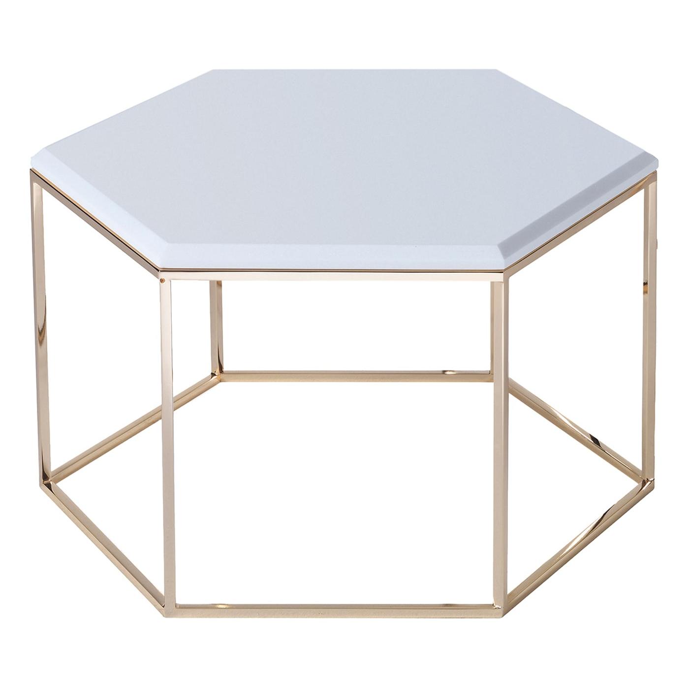 Hexagonal White Marble Top Italian Coffee Table