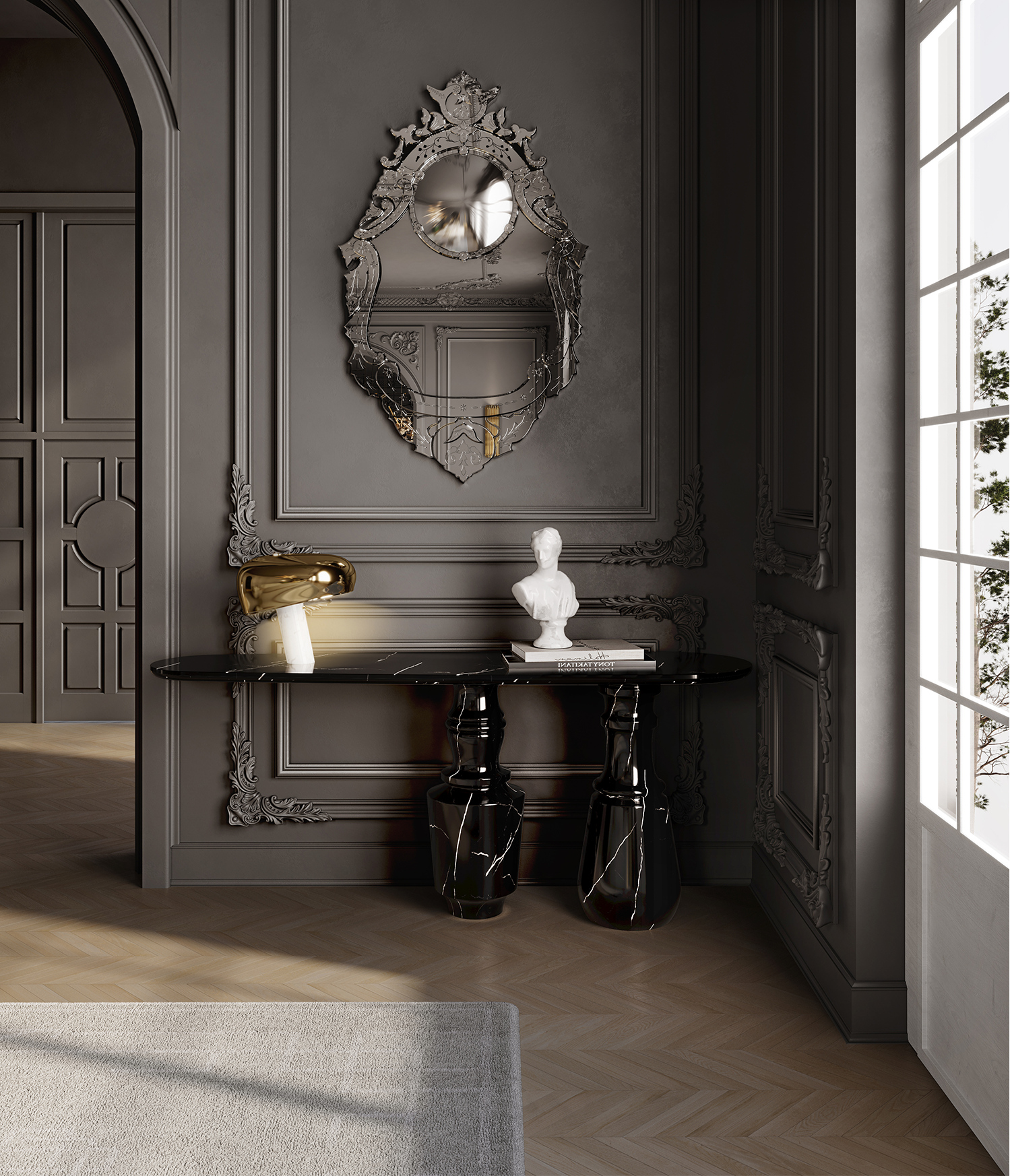 Obsidian Nero Marquina Designer Console