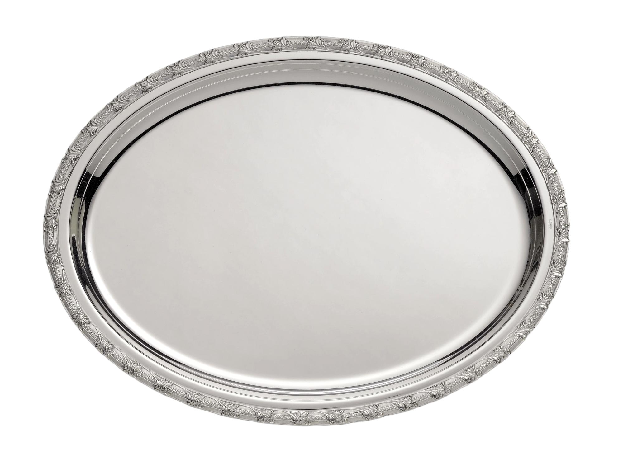 Silver-Plated Oval Tray | Dimensions: 32 x 42 cm