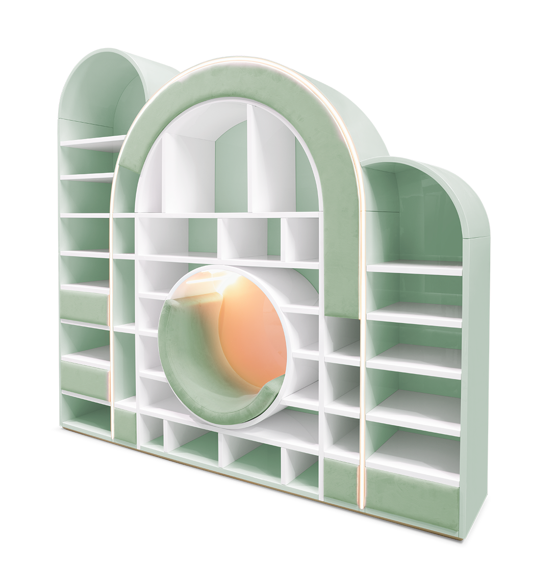 Bubble Gum Green Bookcase