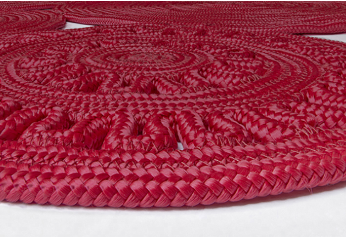Braided Red Hand Woven Rug ☞ Size: 160 x 230 cm