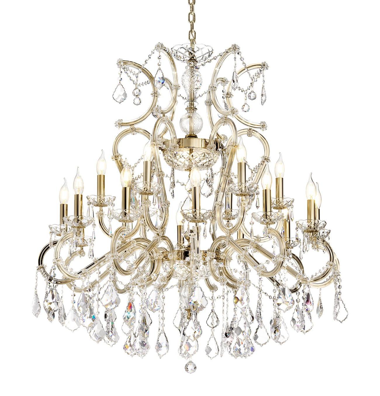 Mariateresa 18-Light Gold Crystal Chandelier