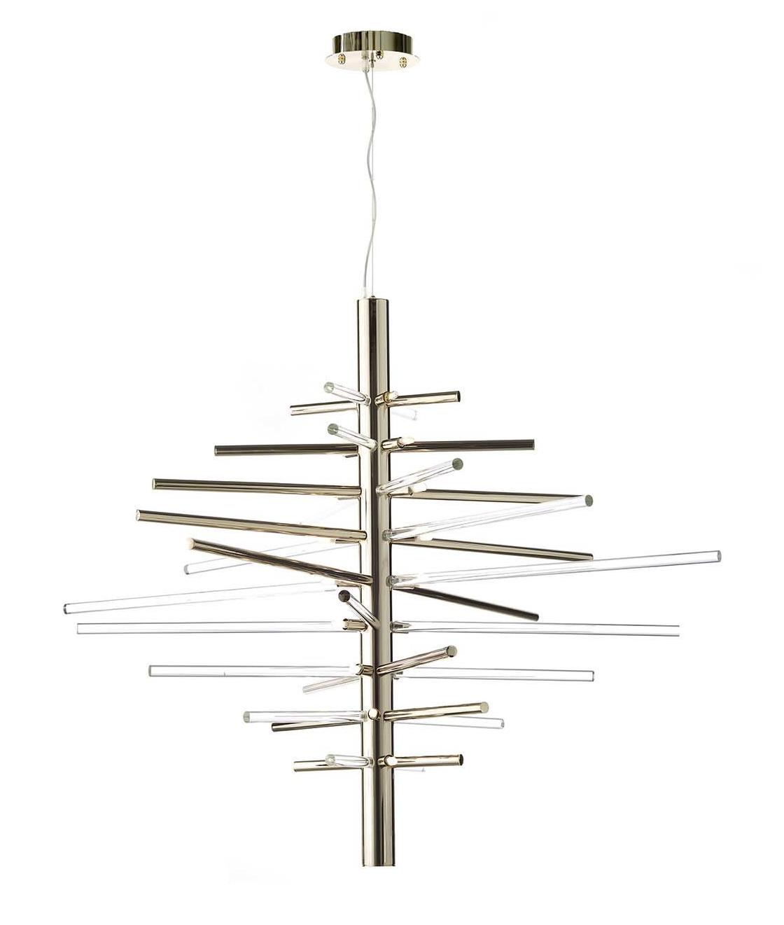 Twist Gold Glass Chandelier