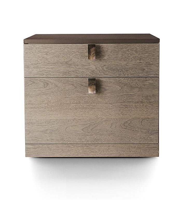 Compact Leather-Top Office File Drawer