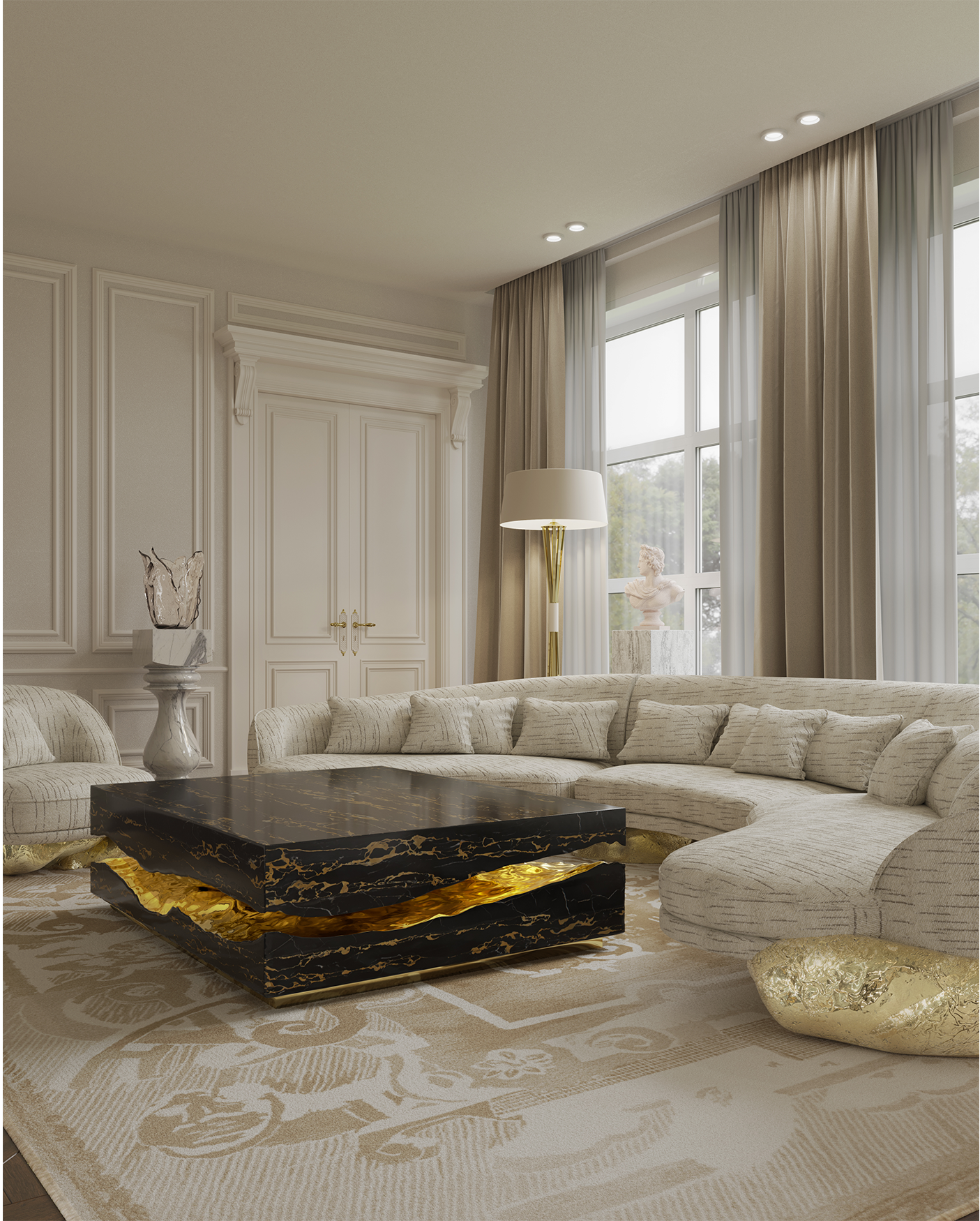 Portoro Marble Designer Table