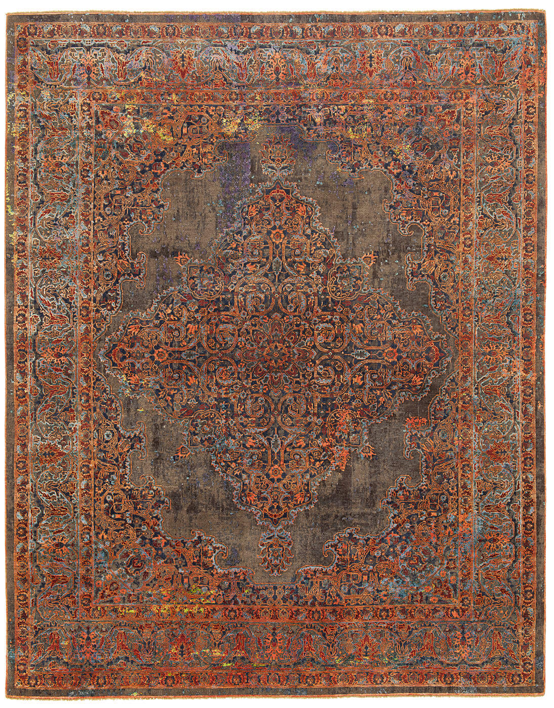 Tabriz Hand Knotted Brown Luxury Rug