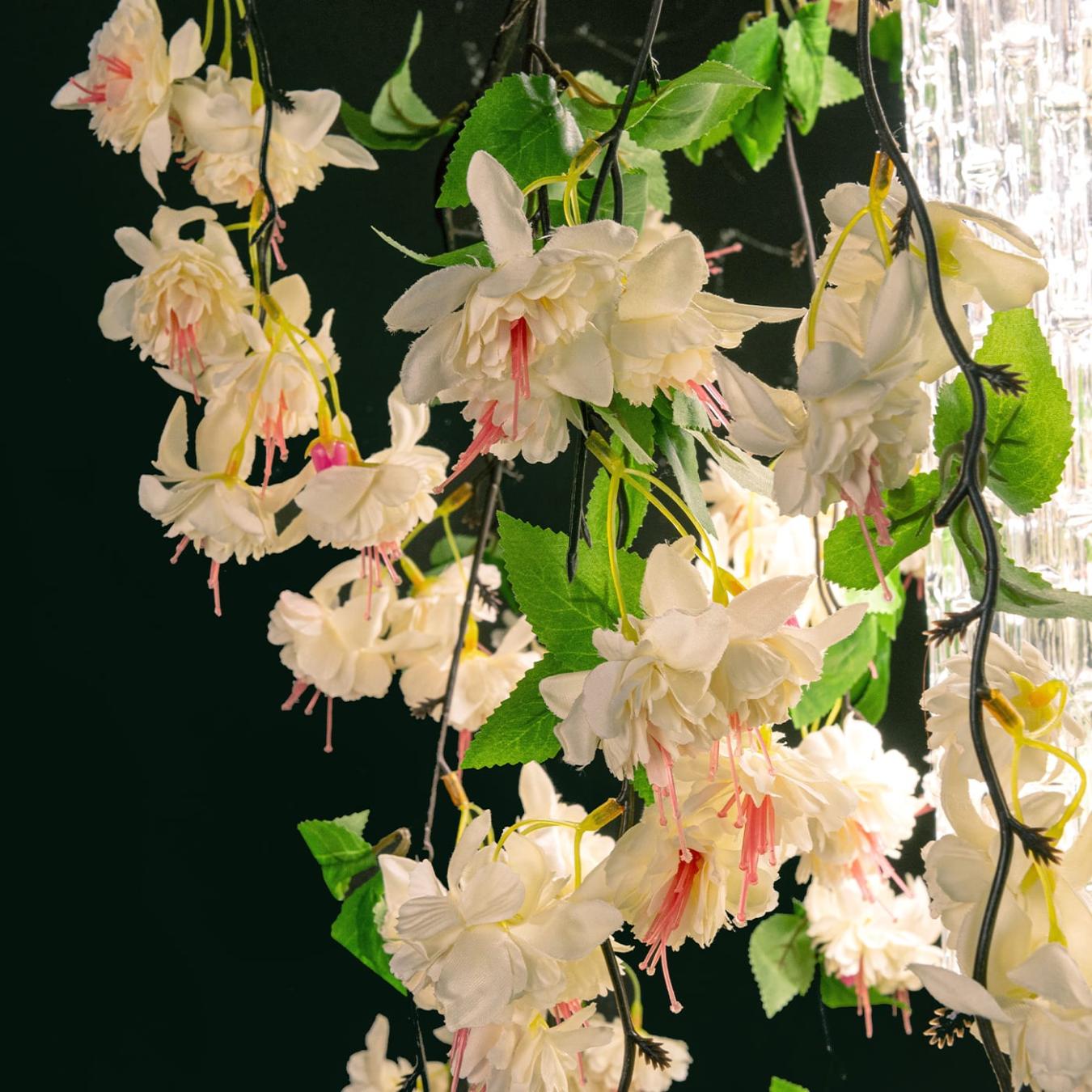 White Cascade Square Artisan Chandelier