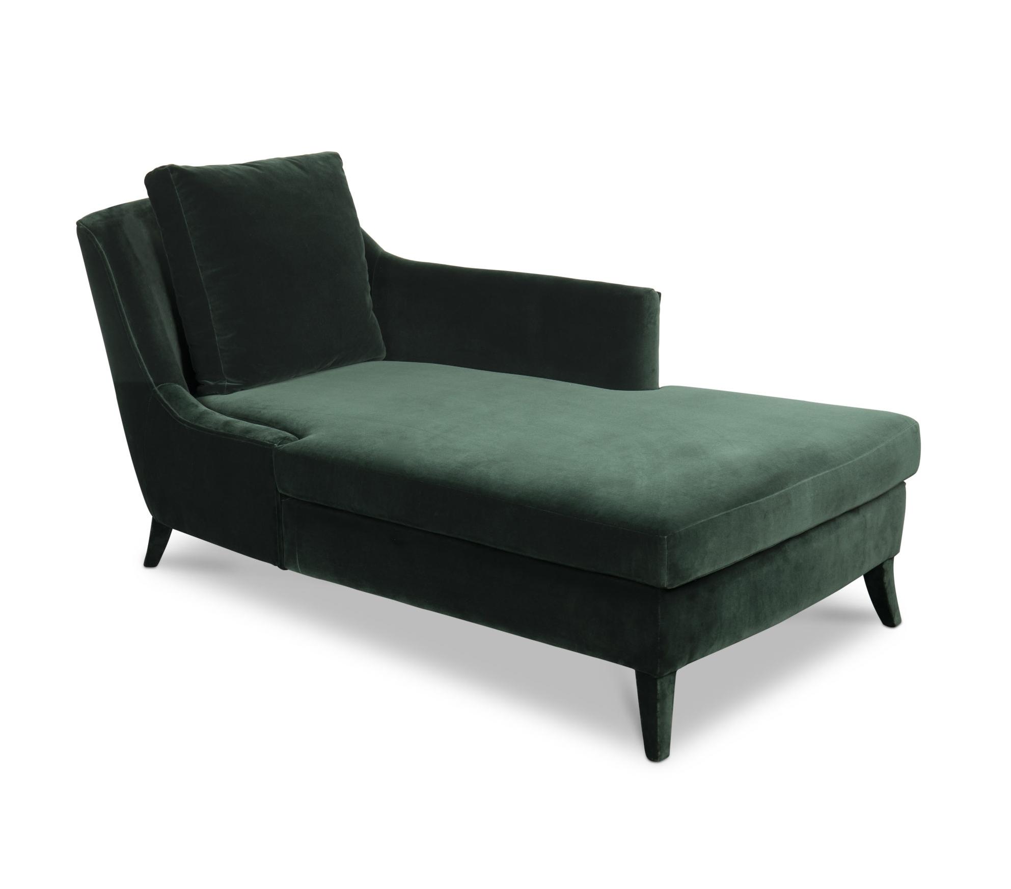 Plush Velvet Grande Chaise Longue